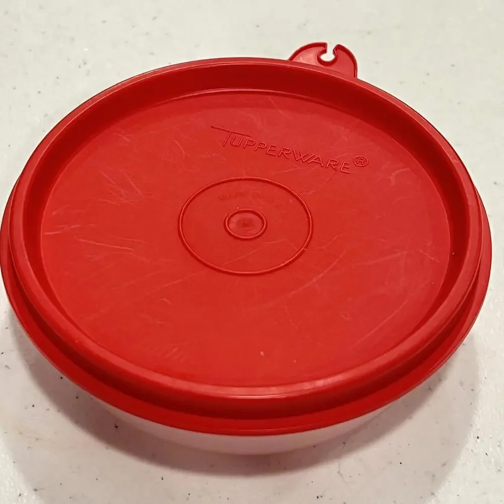 Set 3 Tupperware Little Wonders Snack Cup Bowl 1286 215 lids Red Pink Aqua Blue